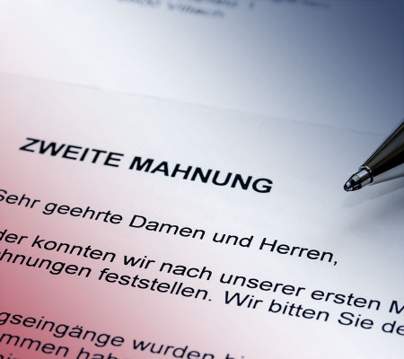 Foto eines Anschreibens, zweite Mahnung